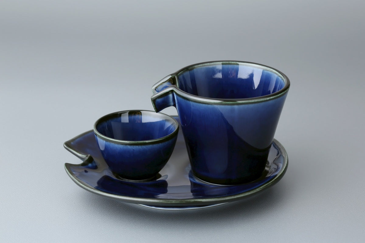 シズル冷酒器セット 茄子紺ブルー – カネコ小兵公式オンラインストア