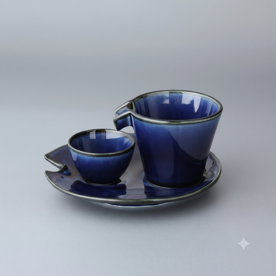 シズル冷酒器セット 茄子紺ブルー – カネコ小兵公式オンラインストア