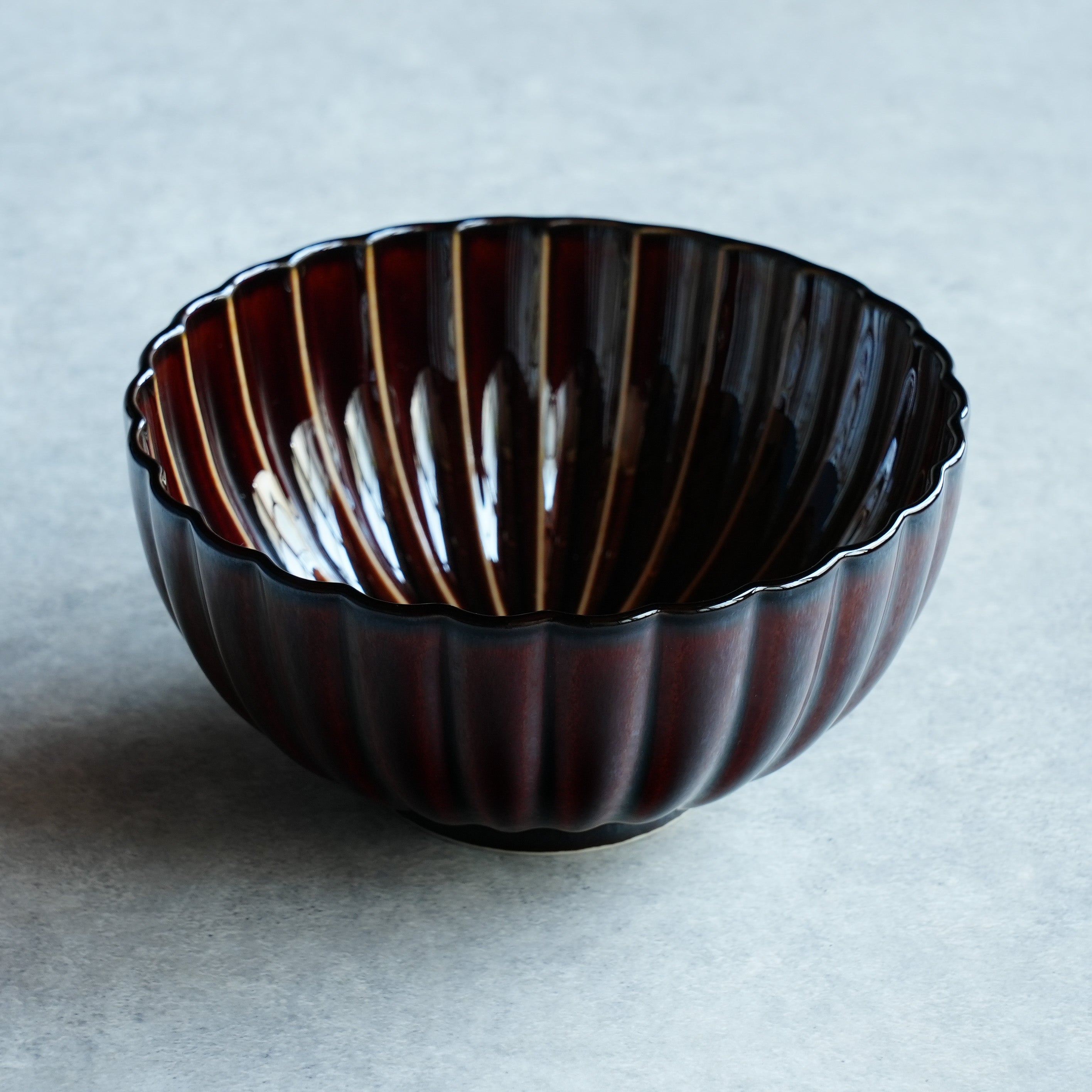 扇屋】義山 切子「舟形鉢」幅 約17.5cm×約11.5cm 高さ 約8cm