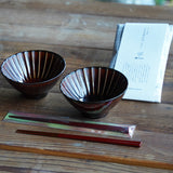 味ごはんペアセット（ぎやまん陶味ごはん茶碗２個・箸２膳・味ごはんのもと１個）