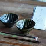 味ごはんペアセット（ぎやまん陶味ごはん茶碗２個・箸２膳・味ごはんのもと１個）