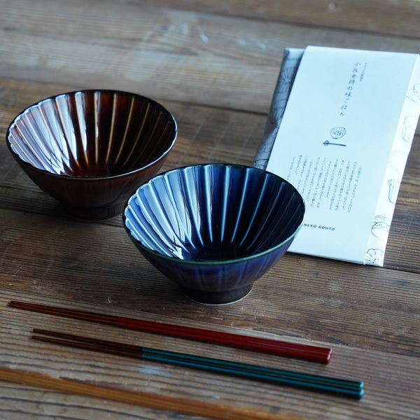 味ごはんペアセット（ぎやまん陶味ごはん茶碗２個・箸２膳・味ごはんのもと１個）