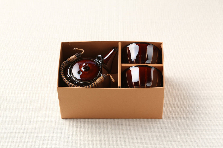 茶器セット・つるつる土瓶＆しのぎ煎茶（ギフトBOX入り） – カネコ小兵 